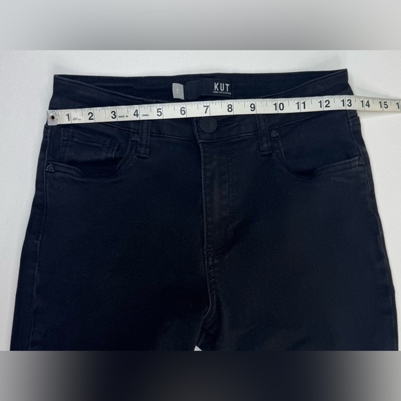 Kut From The Kloth Raw Hem Skinny High Rise Black Jeans Womens Size 2 - Picture 4 of 10